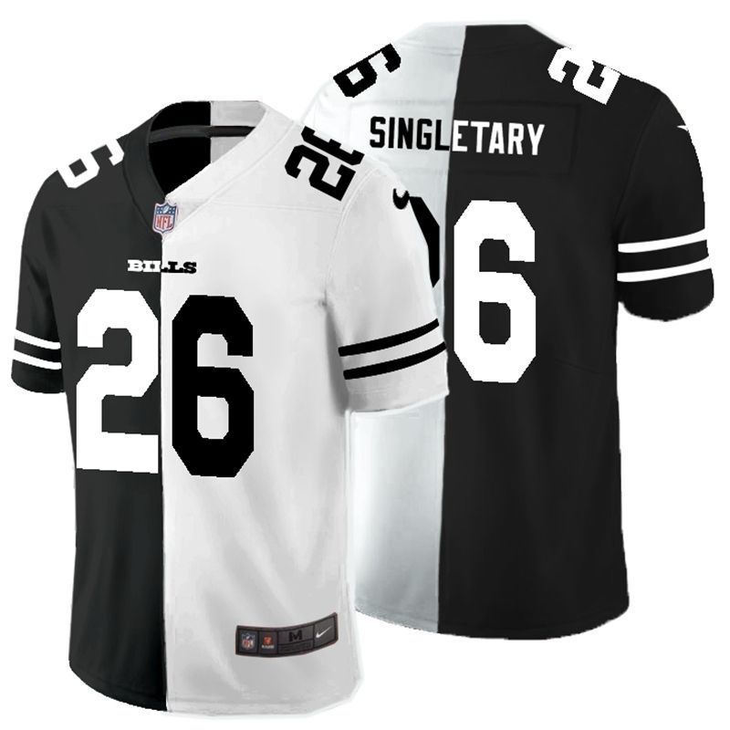 Buffalo Bills Devin Singletary 26 Nfl 2020 Black And White Jersey