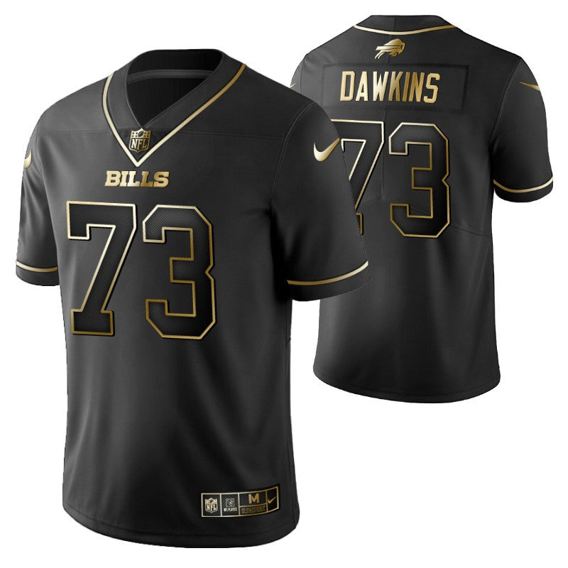 Buffalo Bills Dion Dawkins 73 2021 Nfl Golden Brandedition Black Jersey Gift For Bills Fans