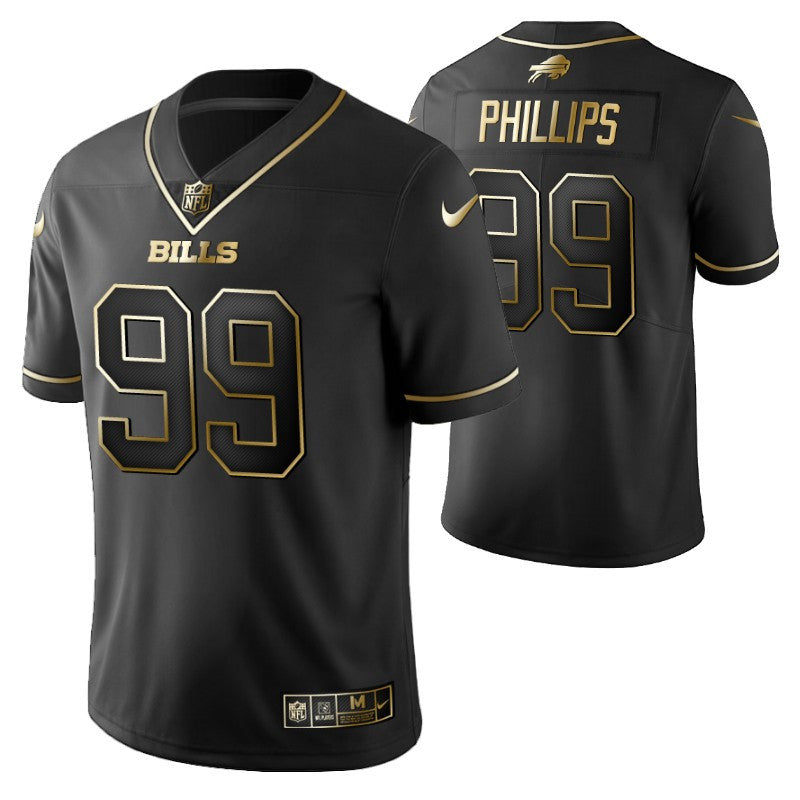 Buffalo Bills Harrison Phillips 99 2021 Nfl Golden Brandedition Black Jersey Gift For Bills Fans
