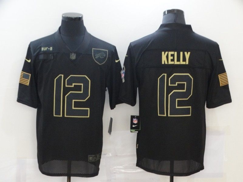 Buffalo Bills Jim Kelly 12 Nfl 2020 Black Jersey