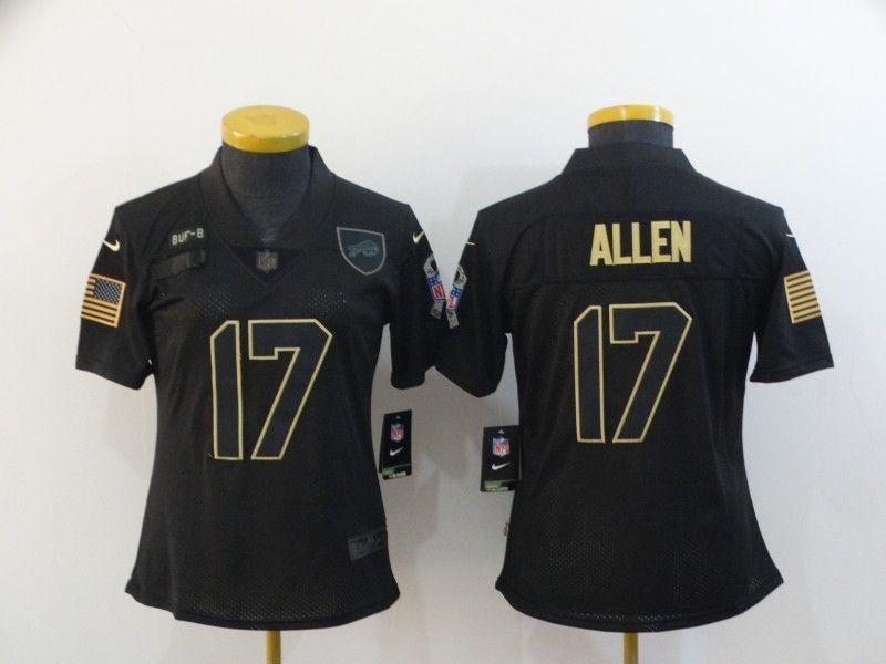 Buffalo Bills Josh Allen 17 Nfl 2020 Black Womens Jersey