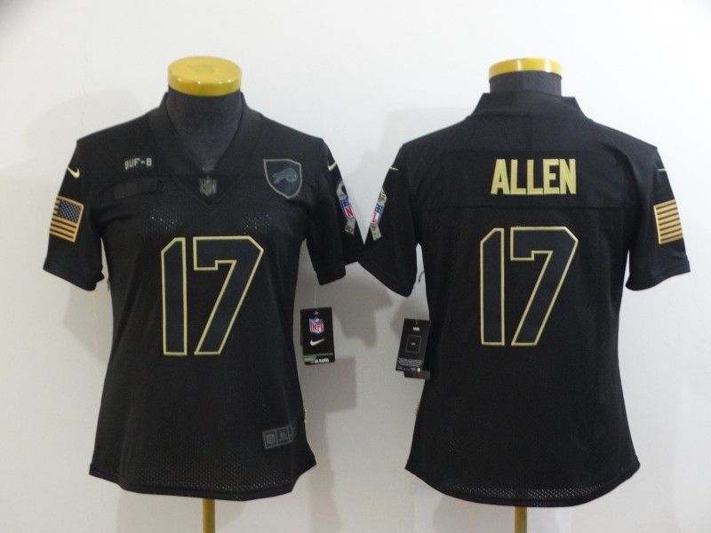 Buffalo Bills Josh Allen 17 Nfl 2020 New Arrival Black Womens Jersey
