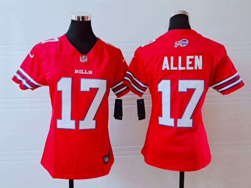 Buffalo Bills Josh Allen 17 Nfl 2020 New Arrival Red Womens Jersey