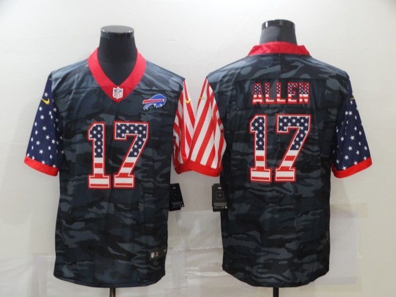 Buffalo Bills Josh Allen 17 Nfl 2020 Us Flag Camo Jersey
