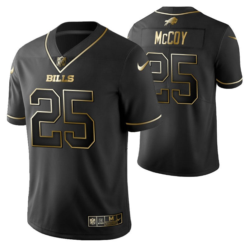 Buffalo Bills Lesean Mccoy 25 2021 Nfl Golden Brandedition Black Jersey Gift For Bills Fans