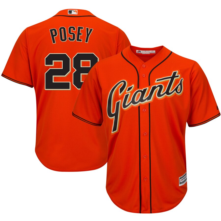 Buster Posey San Francisco Giants Majestic Cool Base Player Jersey Orange