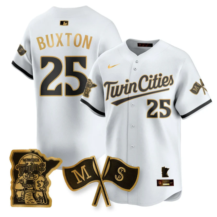 Byron Buxton Jersey #25 Minnesota Twins Alternate Limited Stitched White Gold