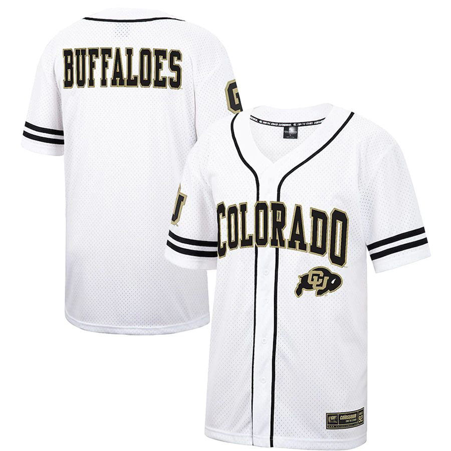 C.Buffaloes Colosseum Free Spirited Baseball Jersey White Stitched American Col