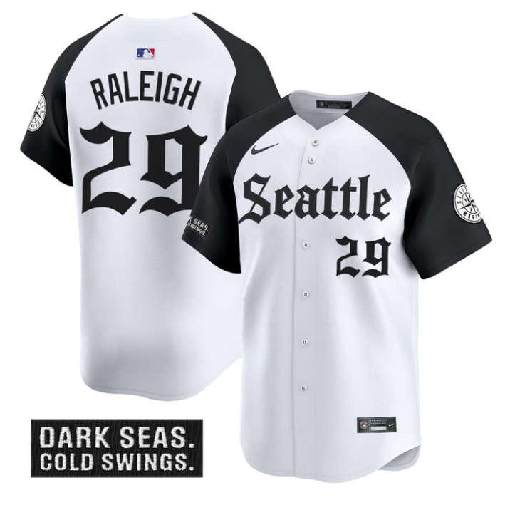 Cal Raleigh Jersey #29 Seattle Mariners Deep Sea Gothic Edition Limited Stitched