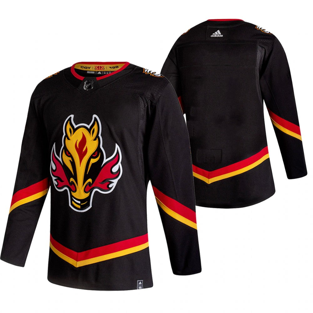 Calgary Flames Blank Black Mens Adidas 2020 21 Reverse Retro Alternate Nhl Jersey