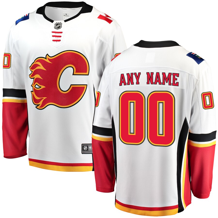 Calgary Flames Fanatics Branded Away Breakaway Custom Jersey White