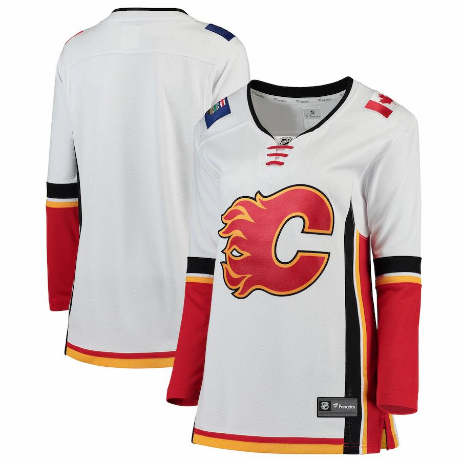 Calgary Flames Fanatics Branded Womens Away Breakaway Jersey White