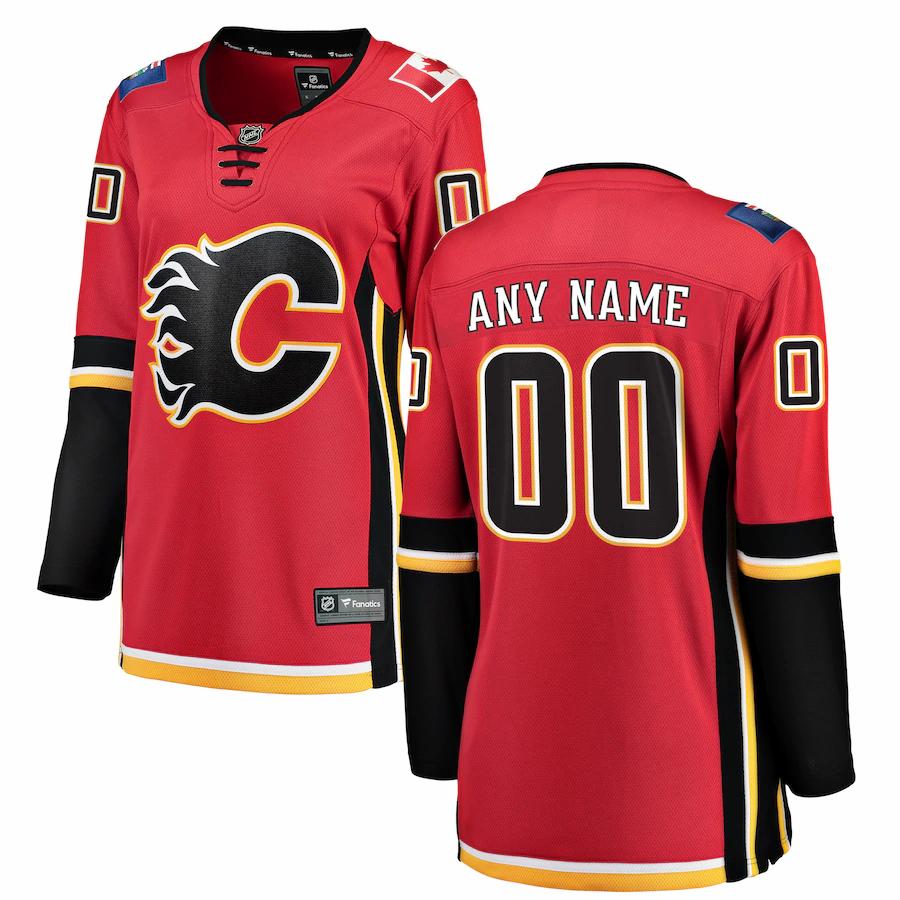 Calgary Flames Fanatics Branded Womens Home Breakaway Custom Jersey Red