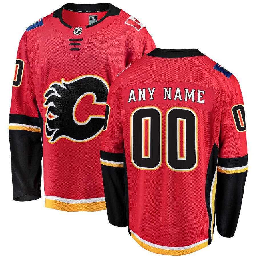 Calgary Flames Fanatics Branded Youth Home Breakaway Custom Jersey Red