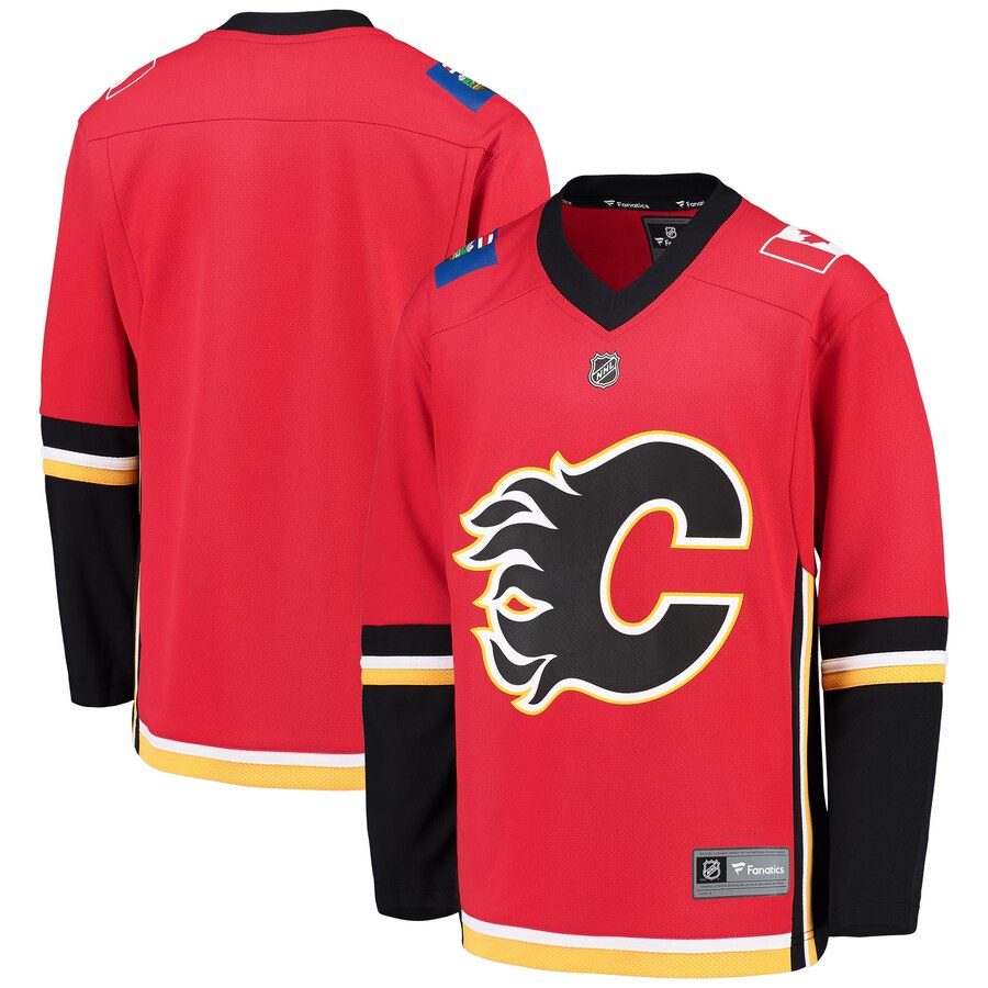 Calgary Flames Fanatics Branded Youth Home Replica Blank Jersey Red