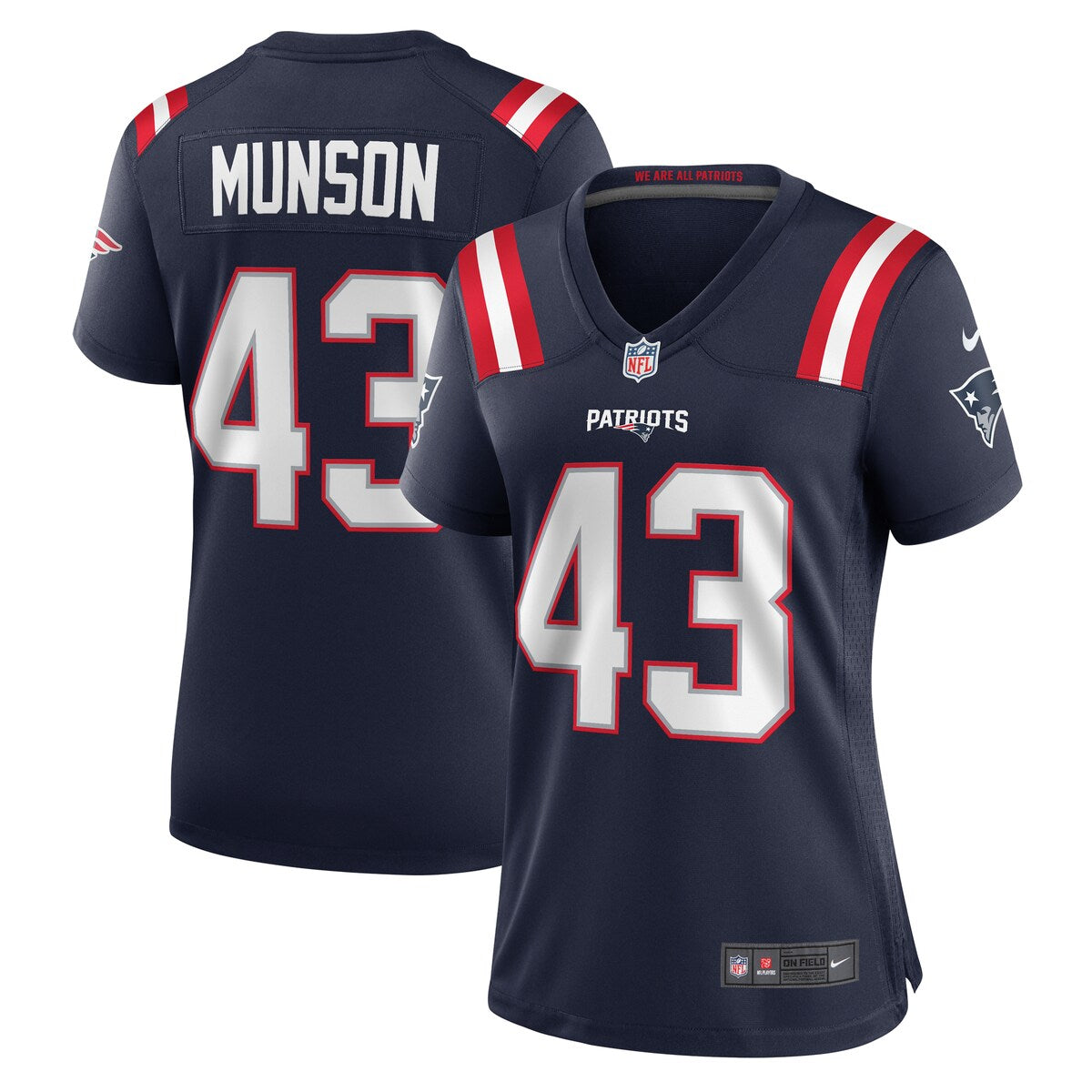 Calvin Munson New England Patriots Nike Womens Home Game Player Jersey Navy