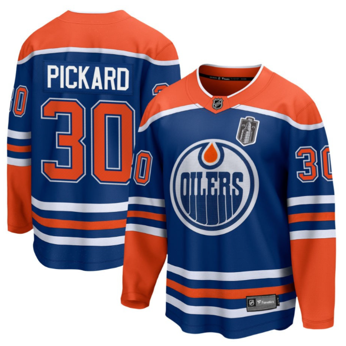 Calvin Pickard 30 Edmonton Oilers 2025 Stanley Cup Final Home Breakaway Men Jers