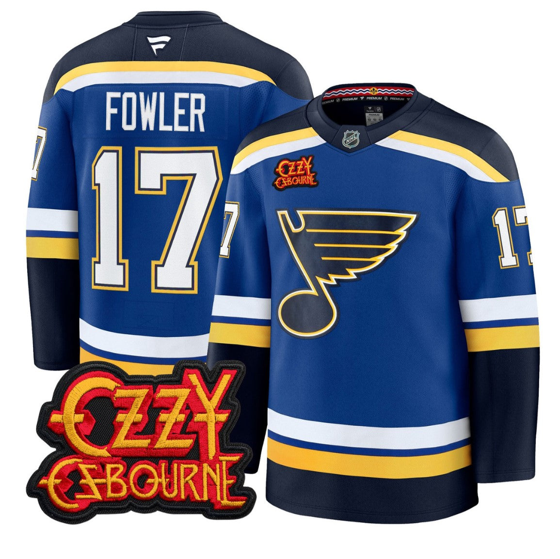 Cam Fowler Jersey #17 St. Louis Blues Ozzy Osbourne Patch Stitched
