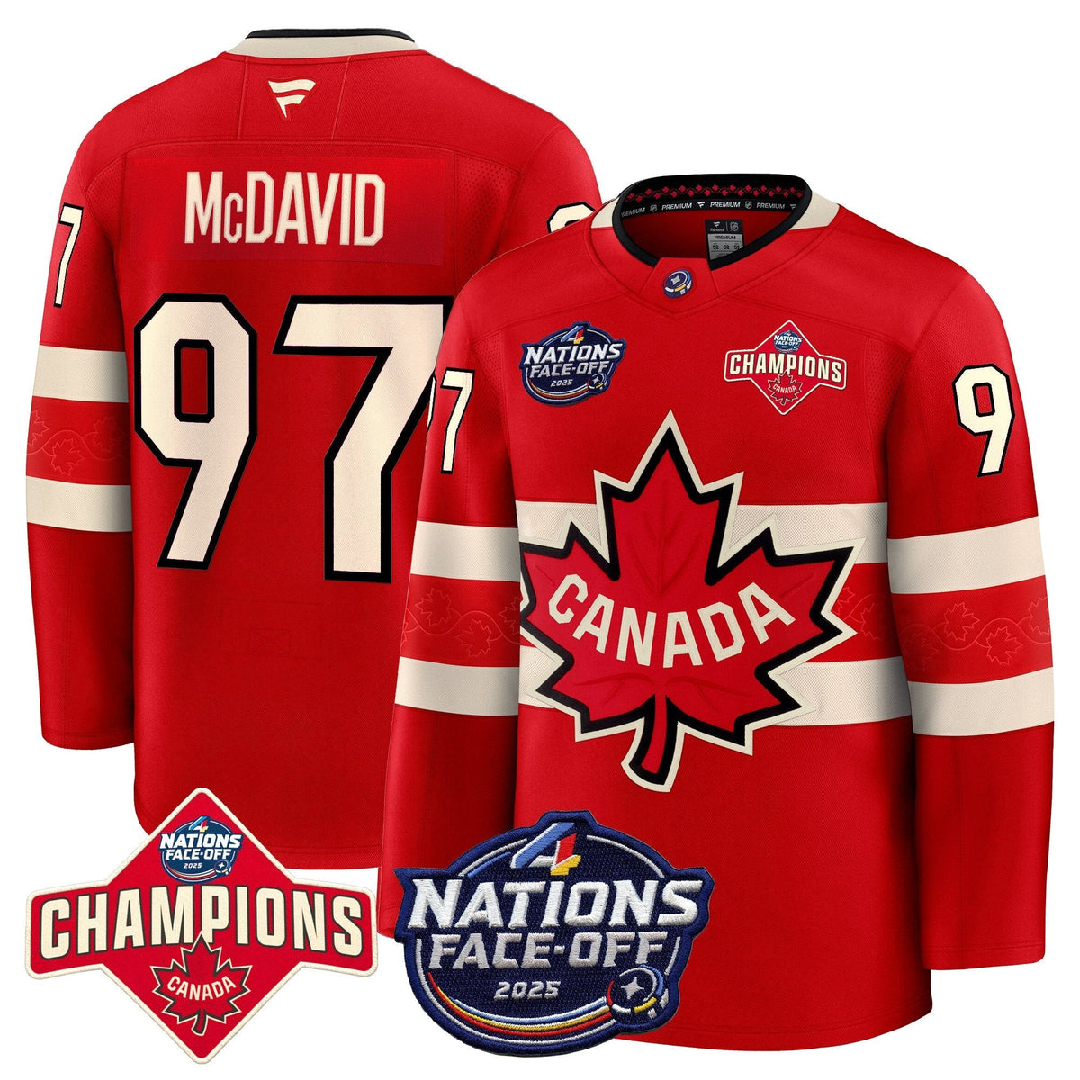 Canada 4 Nations Face-Off 2025 Champions Premium Jersey All Stitched