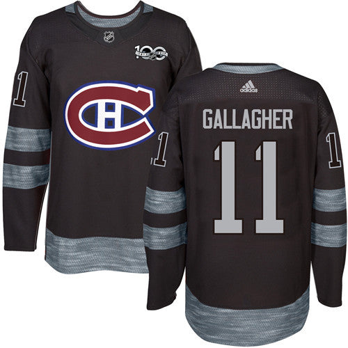 Canadiens 11 Brendan Gallagher Black 1917 2017 100th Anniversary Stitched Nhl Jersey