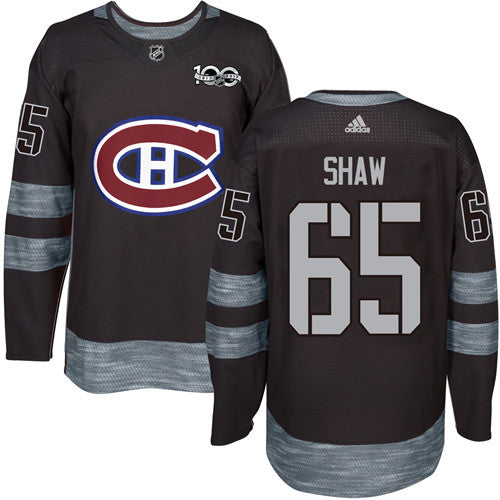 Canadiens 65 Andrew Shaw Black 1917 2017 100th Anniversary Stitched Nhl Jersey