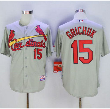 Cardinals 15 Randal Grichuk Grey Cool Base Stitched Mlb Jersey