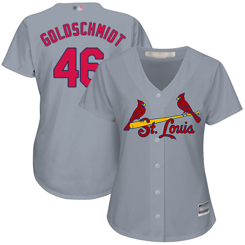 Cardinals 46 Paul Goldschmidt Grey Road Womens Stitched Baseball Jersey