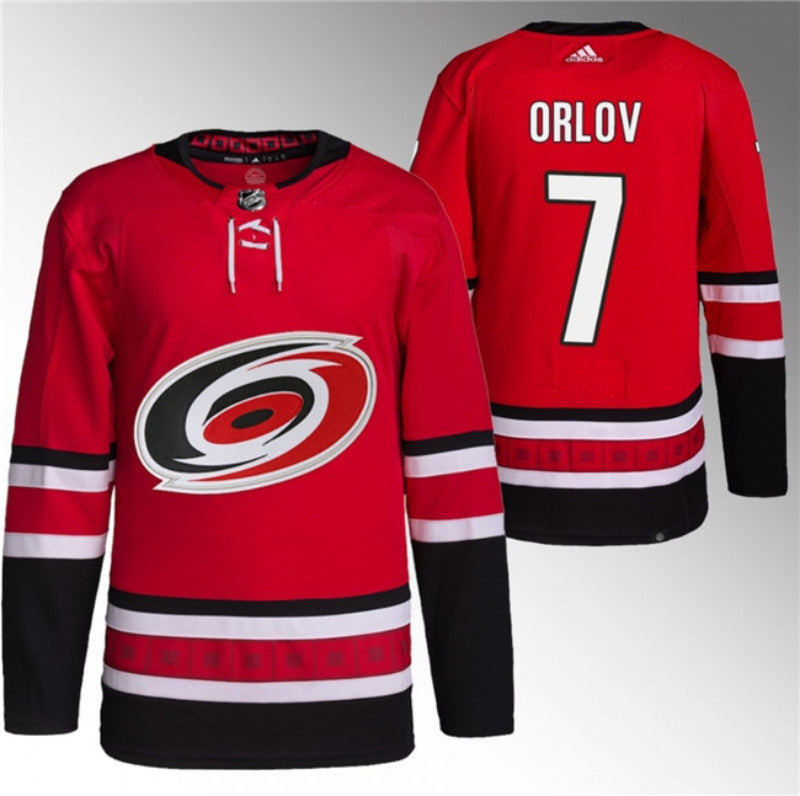 Carolina Hurricanes 7 Dmitry Orlov Red Stitched Jersey
