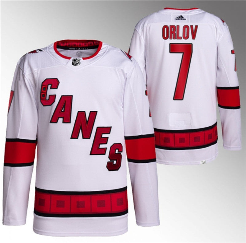 Carolina Hurricanes 7 Dmitry Orlov White Stitched Jersey
