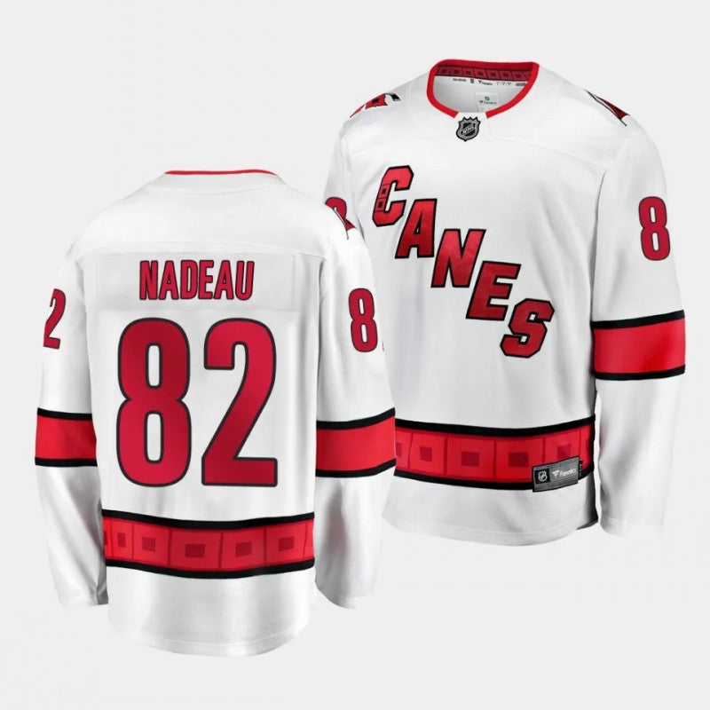 Carolina Hurricanes 82 Bradly Nadeau Away White 2023 Nhl Draft