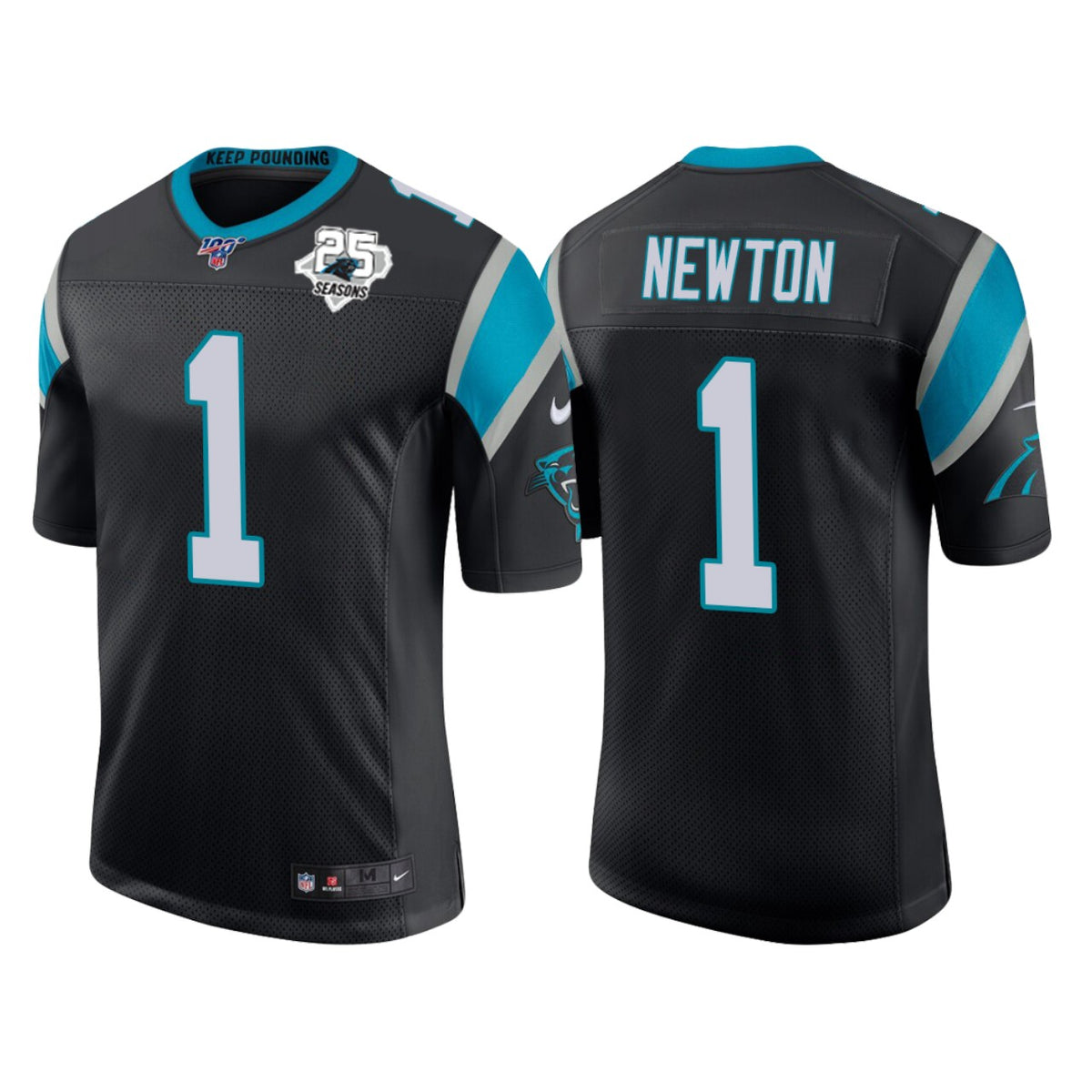 Carolina Panthers 25th Anniversary Cam Newton Black Vapor Limited Jersey