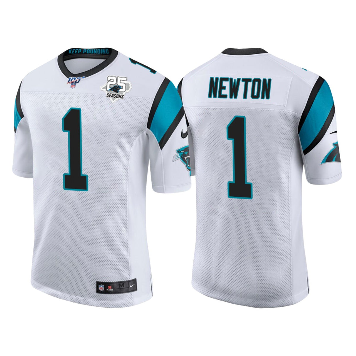 Carolina Panthers 25th Anniversary Cam Newton White Vapor Limited Jersey