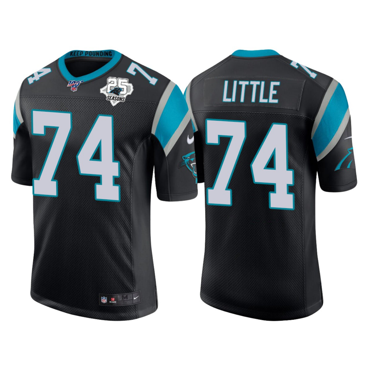 Carolina Panthers 25th Anniversary Greg Little Black Vapor Limited Jersey
