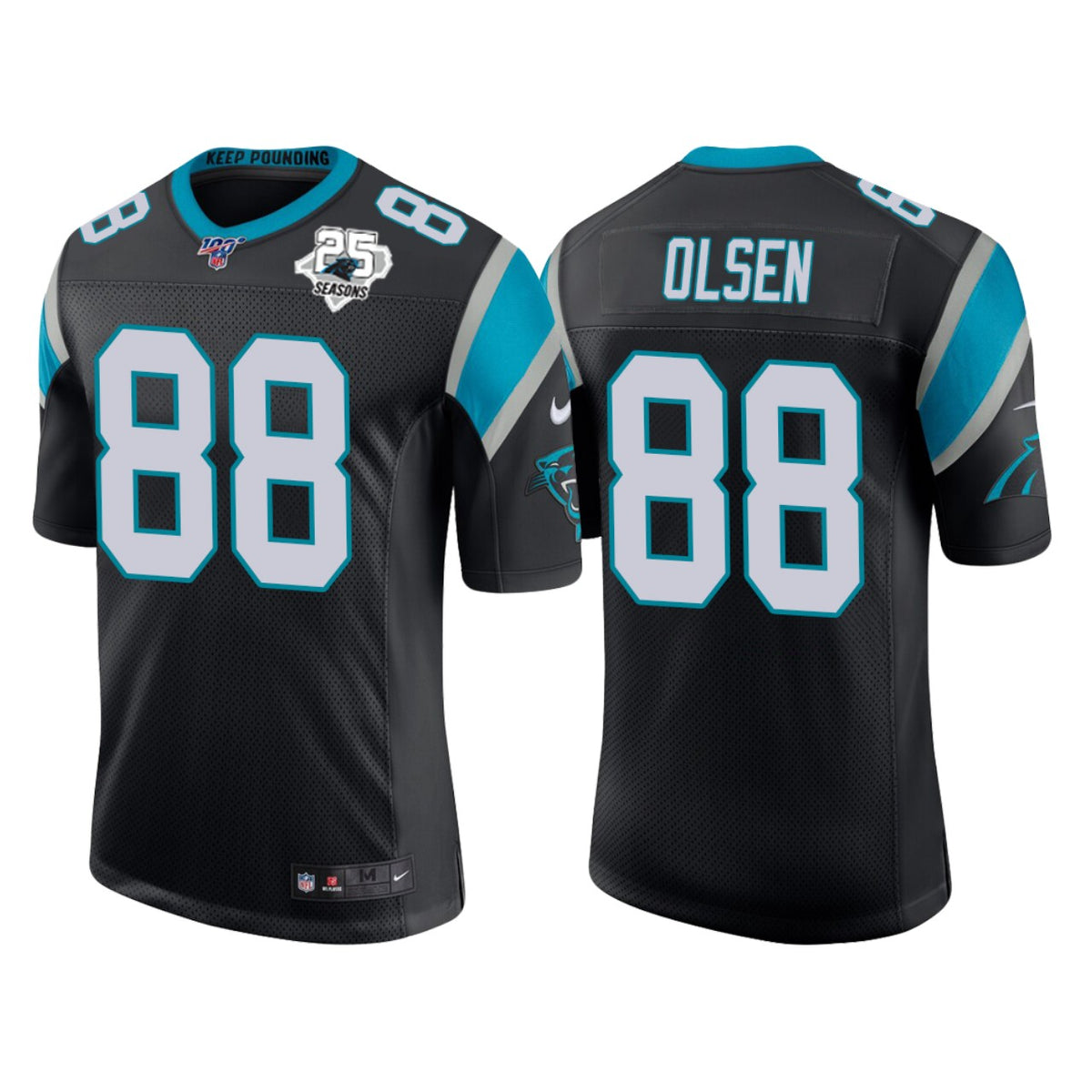 Carolina Panthers 25th Anniversary Greg Olsen Black Vapor Limited Jersey