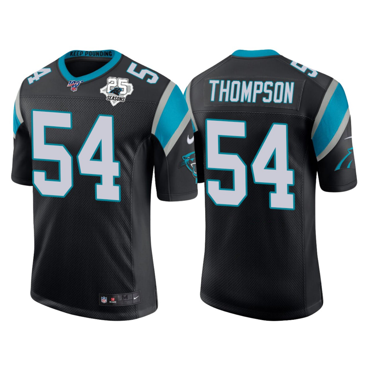Carolina Panthers 25th Anniversary Shaq Thompson Black Vapor Limited Jersey