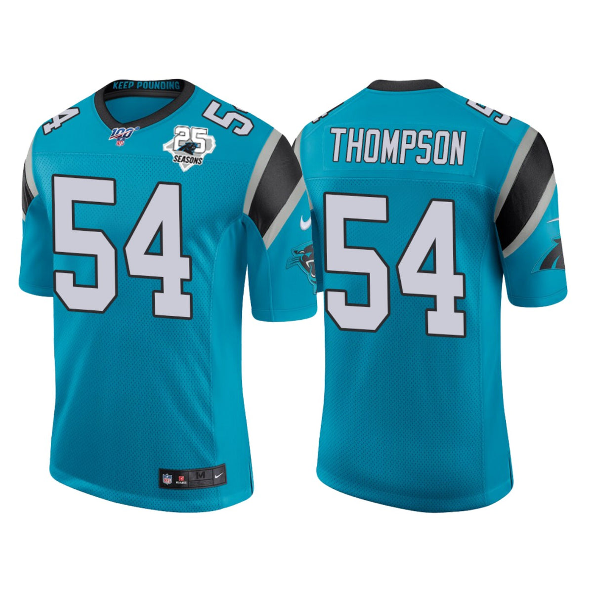 Carolina Panthers 25th Anniversary Shaq Thompson Blue Classic Limited Jersey