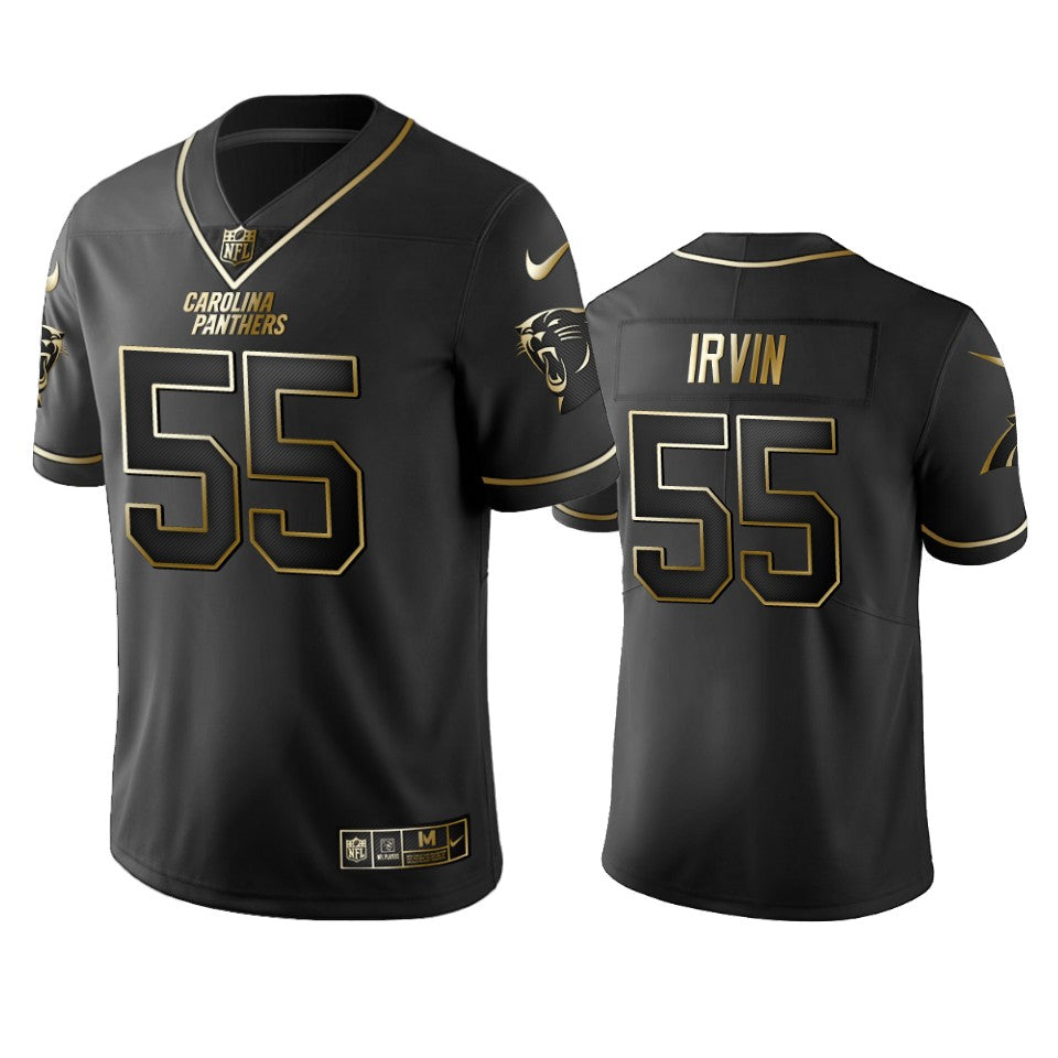 Carolina Panthers Bruce Irvin Black 2019 Vapor Limited Golden Edition Jersey