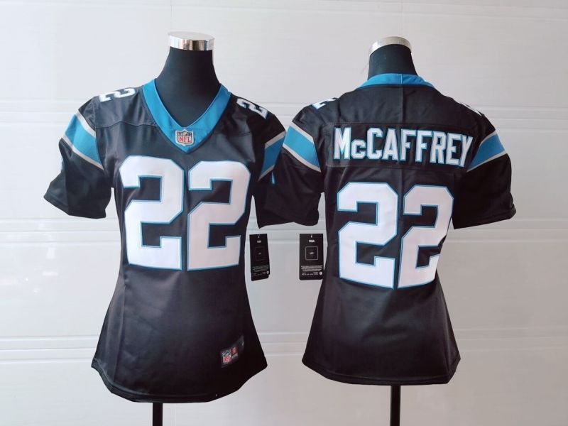 Carolina Panthers Christian Mccaffrey 22 Nfl 2020 Dark Brown Womens Jersey
