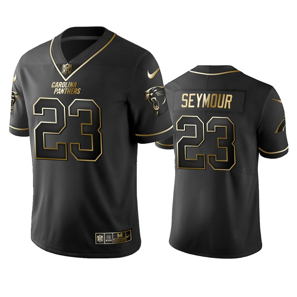Carolina Panthers Kevon Seymour Black 2019 Vapor Limited Golden Edition Jersey