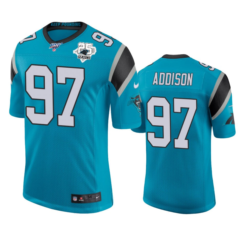Carolina Panthers Mario Addison Blue 25th Season Classic Limited Jersey