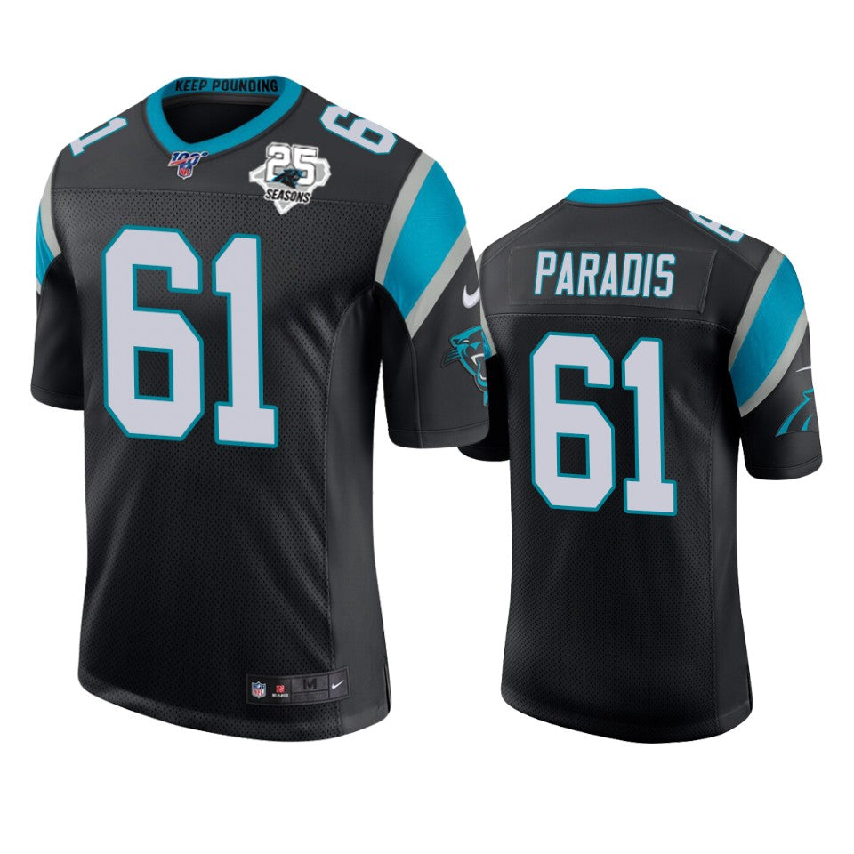 Carolina Panthers Matt Paradis Black 25th Season Vapor Limited Jersey