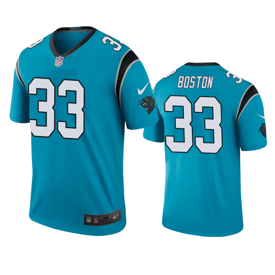Carolina Panthers Tre Boston Blue Color Rush Legend Jersey