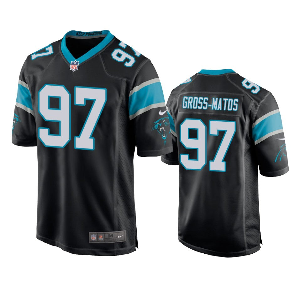 Carolina Panthers Yetur Gross matos Black 2020 Nfl Draft Game Jersey