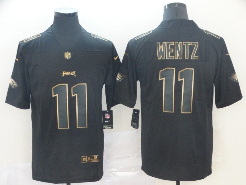 Carson Wentz 11 Philadelphia Eagles Nfl Explosion Legendary Gold Black Jersey