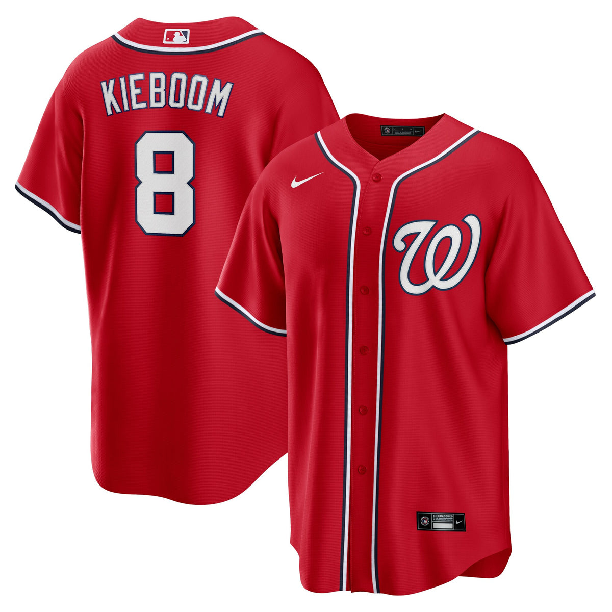 Carter Kieboom Washington Nationals Nike Alternate Replica Player Name Jersey Red