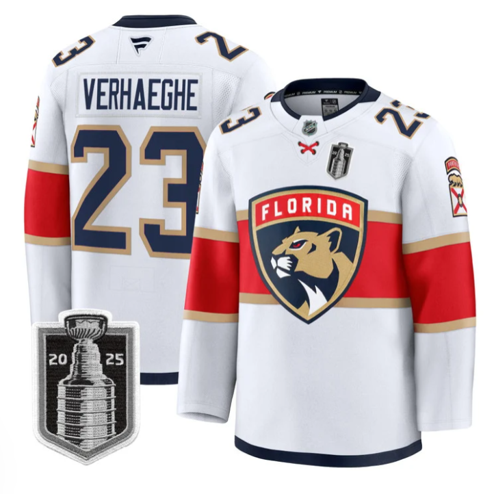 Carter Verhaeghe Jersey #23 Florida Panthers 2025 Stanley Cup Final Stitched Whi