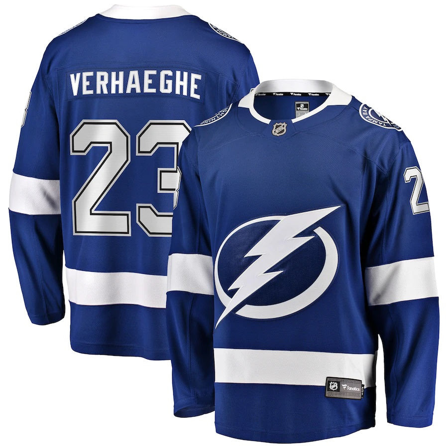 Carter Verhaeghe Tampa Bay Lightning Fanatics Branded Replica Player Jersey Blue
