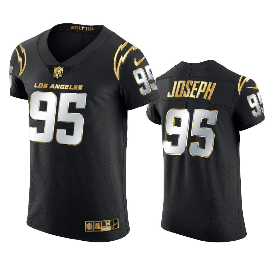 Chargers Linval Joseph Golden Edition Black Elite Jersey