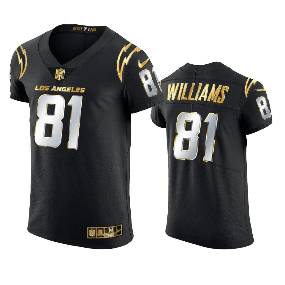 Chargers Mike Williams Golden Edition Black Elite Jersey