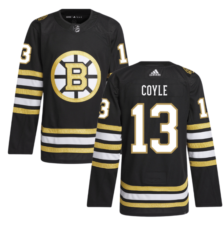 Charlie Coyle 13 Boston Bruins 100th Anniversary Primegreen Home Men Jersey Blac